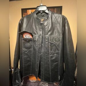 NWT- Men’s Jamin Black Leather Shirt w/Concealed Pockets - Size XL